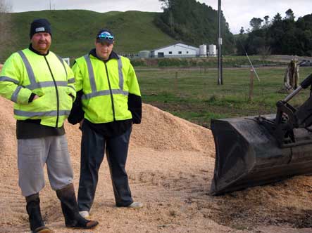 Dairy manager Craig Jackson and cadet Daniel O'Neil.