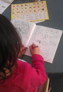 A child writing