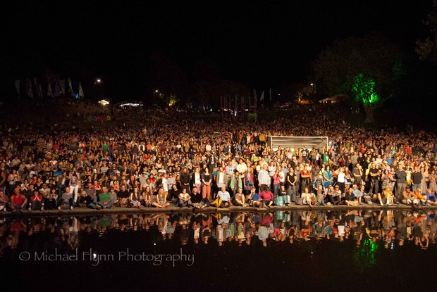 Crowd at Night Womad by Michael Flynn
