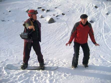 Mike Gourley and Bob Williams Snowboarding