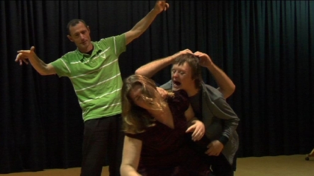 Duncan Armstrong and Nicola Clements (Right and Centre) at work.