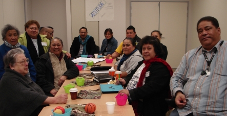 Hui organiser, Pati Umaga (front, right) with some of the participants. 