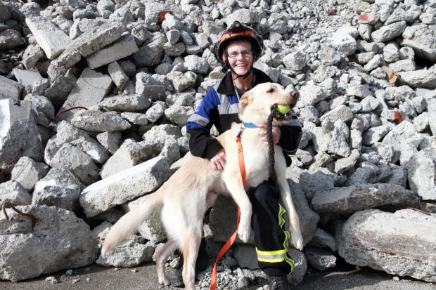 Brenda Woolley and her dog Luna