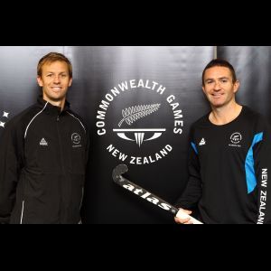 New Zealand hockey players Dean Couzins and Phil Burrows PHOTOSPORT