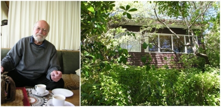 Bob Fantl in his 1950s modernist house in Wellington.