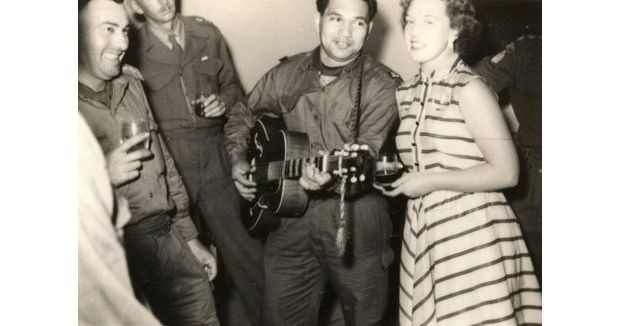 Johnny Cooper and Pat McMinn at a singalong Photo Pat McMinn collection Chris Bourke