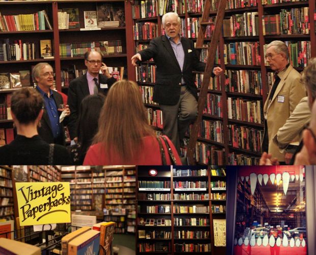 Mysterious bookshop collage