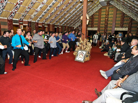 He Toki Scholarship Event at Rehua Marae performing He Toki Haka