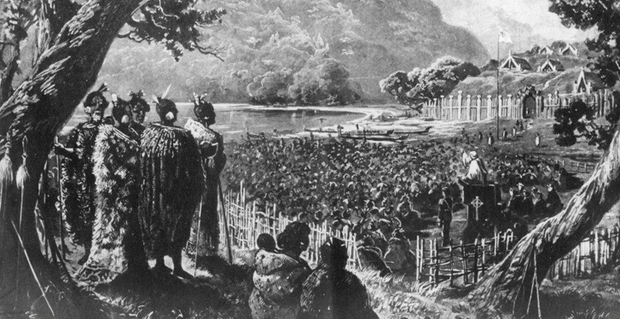 Samuel Marsden preaching at Oihi Christmas Day Kennett Watkins Used with permission John Kinder Theological Library