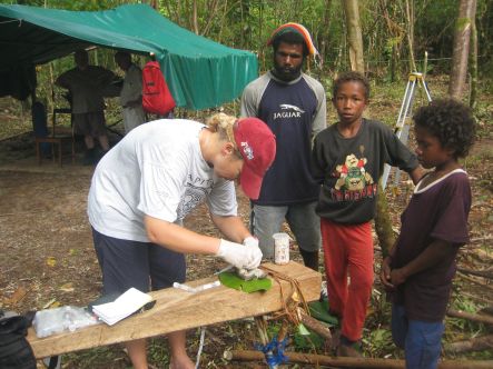 Lisa Matisoo Smith dissecting rats in Papua New Guinea