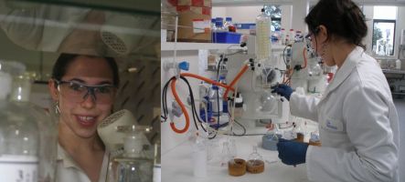 PhD student Emma Dangerfield in the laboratory