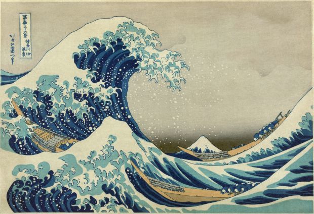 Great Wave off Kanagawa by Katsushika Hokusai PD
