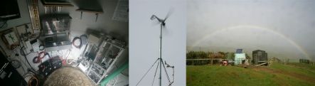 Electrolyser in converted rainwater tank and wind turbine