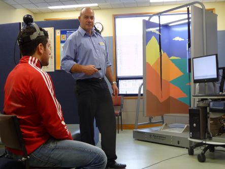 Tony Schneiders with one of his study helpers.