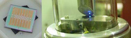 Nanowhiskers silicon chip and blue pixel