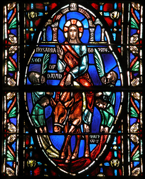 Passion window detail Grace Cathedral