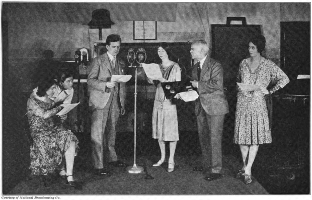 An early live radio play being broadcast at NBC Studios New York