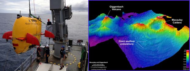 Sentry submarine and image of Kermadec sea floor