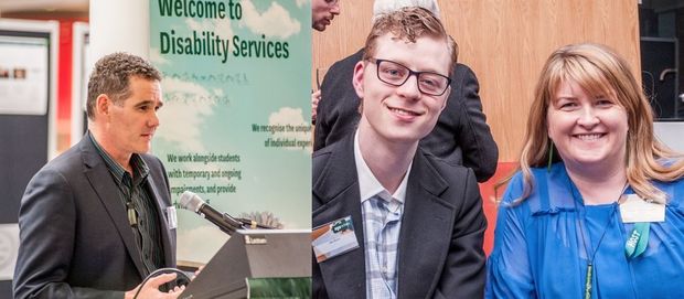 Paul Gibson (Disability Rights Commissioner, Human Rights Commission). Joe Boon with Rachel Anderson-Smith.