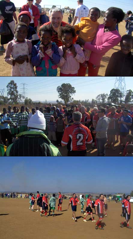 Gavin Findlay with South African kids.