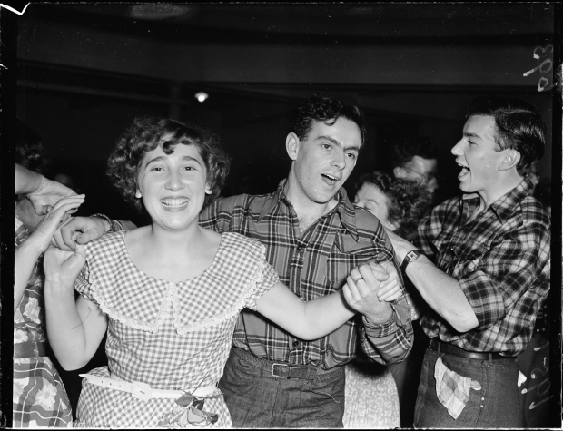 Square dancing at the Wellington Town Hall Photograph taken May by an Evening Post staff photographer