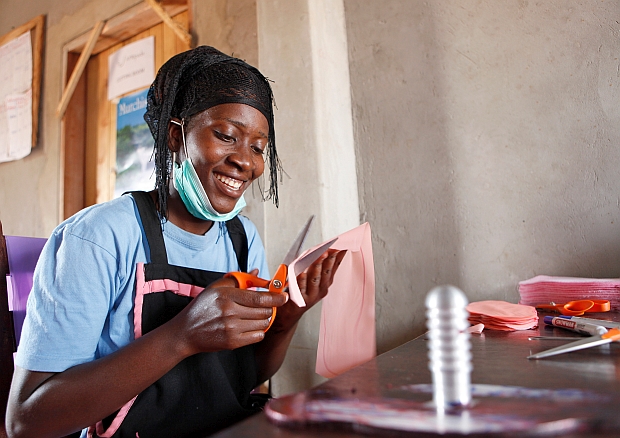 AFRIpads employee in Kitengesa