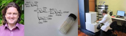 Antony Fairbanks, a sugar, Marie Squire at a mass spectrometer