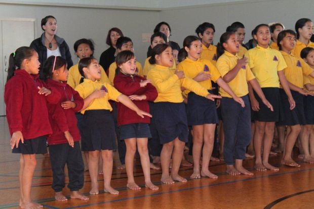 Students perform a haka