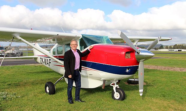 MAF New Zealand CEO Mark Fox with ZK MAF at Ardmore Airport