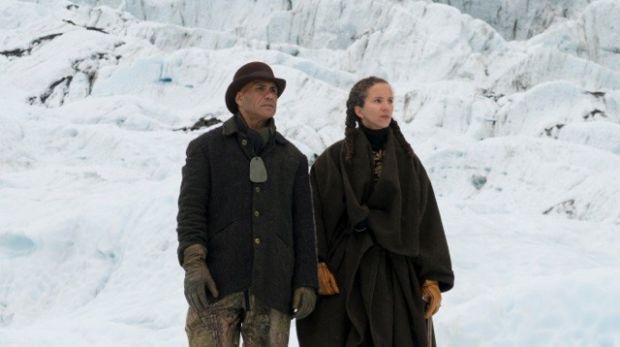 Jeff Mahuika and Sasha Huber after the karakia symbolically unnaming the Agassiz Glacier Photo by Tom Hoyle