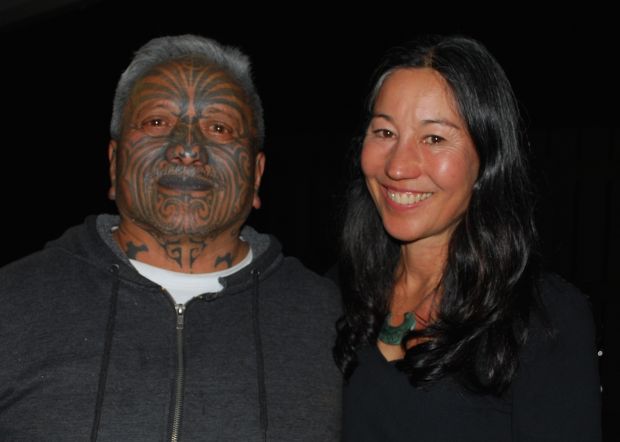 Kim Webby with Tame Iti