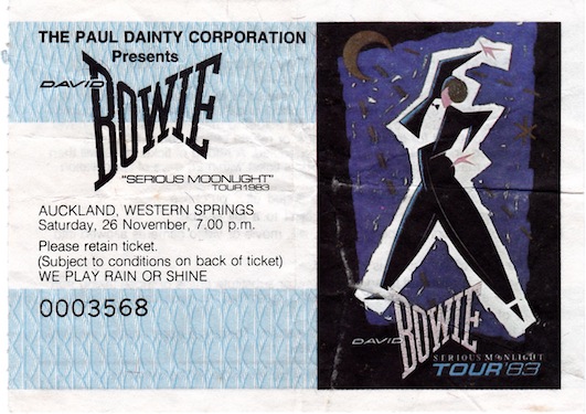 David Bowir Serious Moonlight ticket