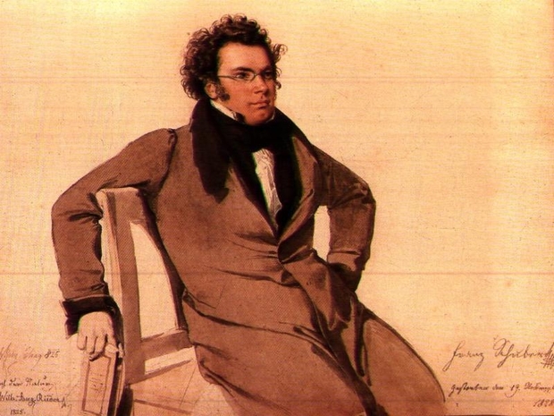 Watercolor of Franz Schubert by Wilhelm August Rieder PD