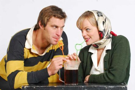 Cast from 'The Gods of Warm Beer', Laura Hill as Maureen and Richard Knowles as Rory.
