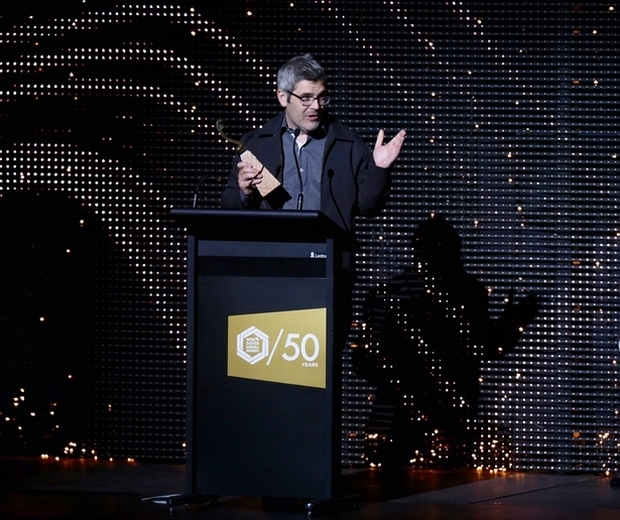 Chris Watson is given the SOUNZ Award at the Silver Scrolls Photo RNZ Alexander Robertson