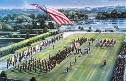 US Pentagon Full Honours Ceremony painting.