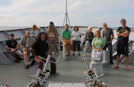 The artists on HMNZS Otago Also Marcus Lush and Bronwyn Golder for PEW