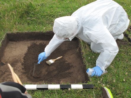 Lisa Matisoo Smith, extracting human bones on an island off the Chilean coast