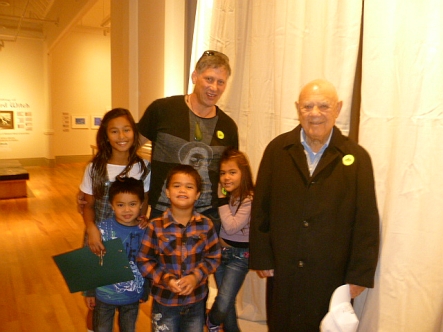 Arthur Midwood with clockwise right to left Selena Bellingham Finn Boonan Luke Bellingham Talei Boonan and Mark Boonan June Rotorua Museum