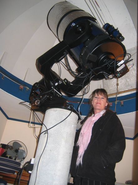 Astronomy Jennie McCormick in her home observatoryl small