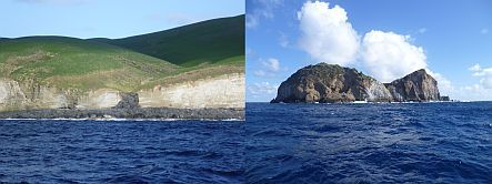 Kermadec volcano panorama - Macauley at left, and Cheeseman on right