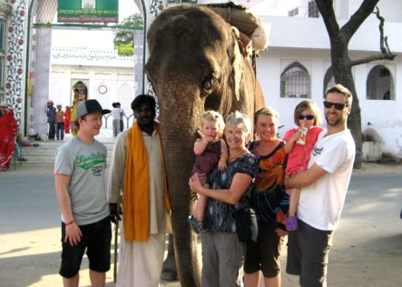 The whole family in Udaipur my mother and brother came with us too