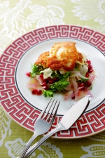 Parmesan-Crusted Snapper Fillet with Pomegranate Herb Salad