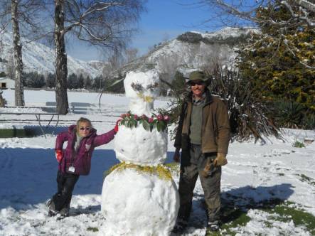 Grant Baird and his daughter Virginia following last week s snowfall