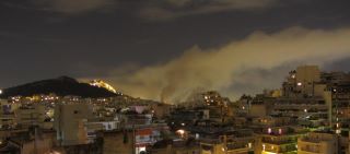 Fires burning in Athens