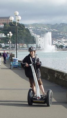 Segway rider in Oriental Bay, Wellington