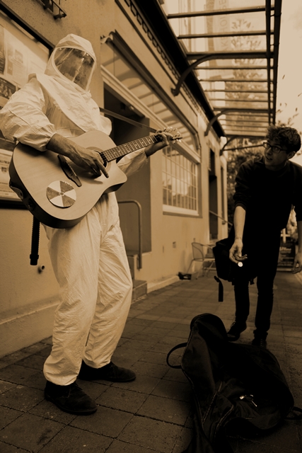 No Nukes Busker in Radiation Suit by Davian Lorson IMG