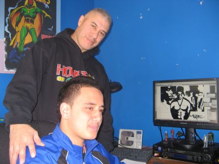 Rangatahi Jodeci Pomana with his mentor Rongotai Lomas small