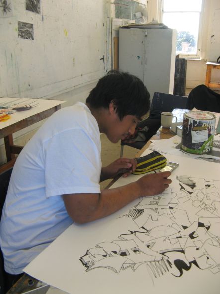 Rangatahi Aug Joseph Vainui and his bonafide graffiti art small
