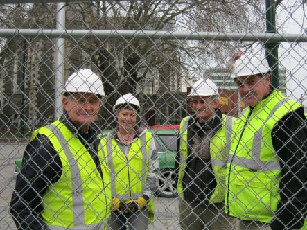 Stonemason September From Left Bob Suzie and Rob generations of the Ayres family with Mark Whyte nd from right small